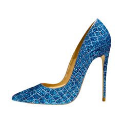 Glittery Crocodile Effect Pumps