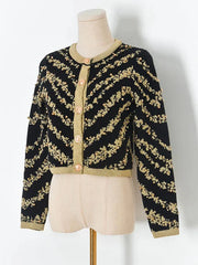 Gold Beading Knit  Short Cardigan