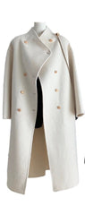 Gold Buttons Double-Breasted Woolen Coat