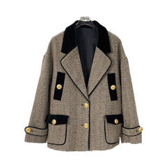 Gold Buttons Wool Blazer