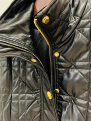 Gold Buttons Zip-Up Short Jacket