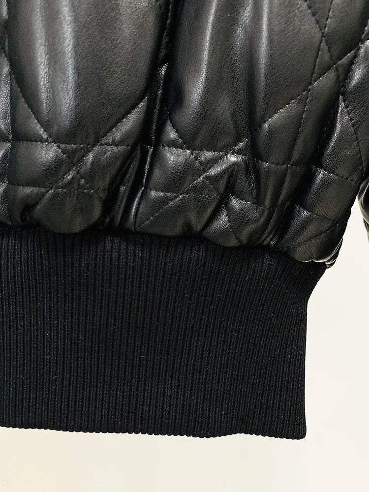 Gold Buttons Zip-Up Short Jacket