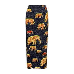 Gold Elephant Pencil Skirt