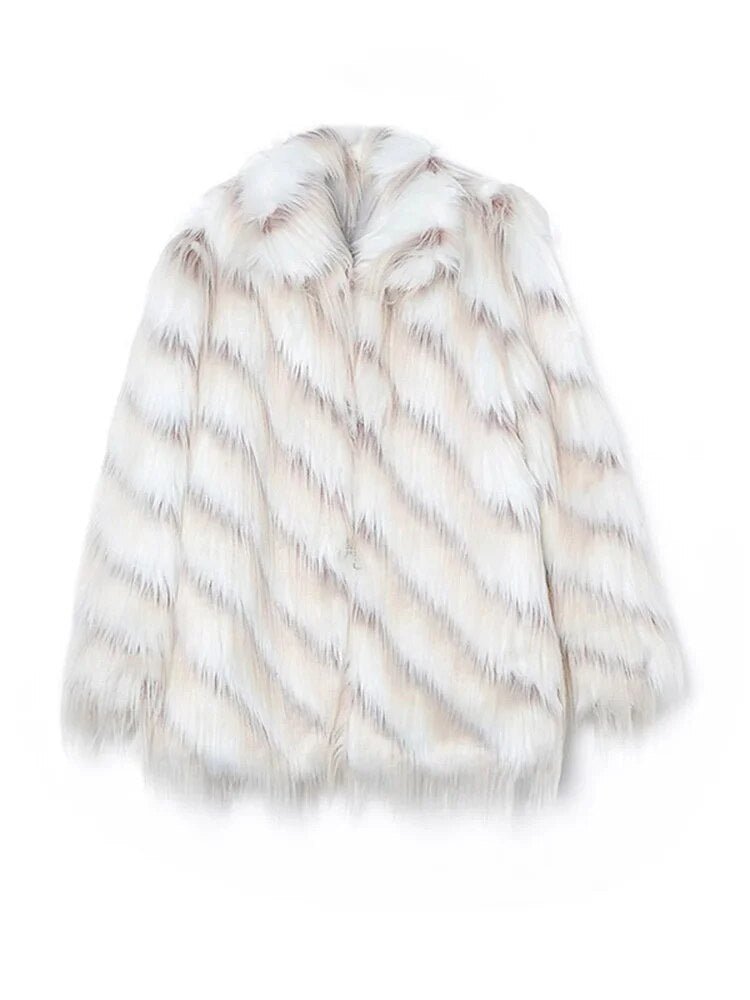 Gradient Faux Fox Fur Coat