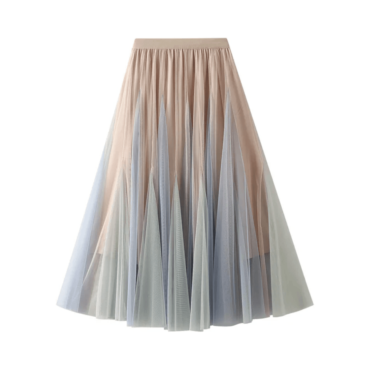 Gradient Midi Tulle Skirt