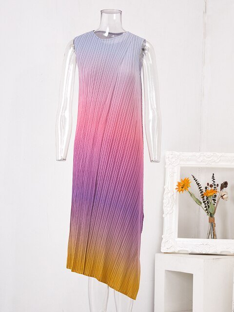 Gradient Pleated Dress