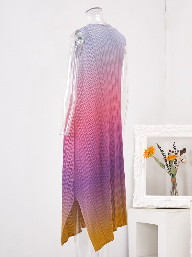 Gradient Pleated Dress