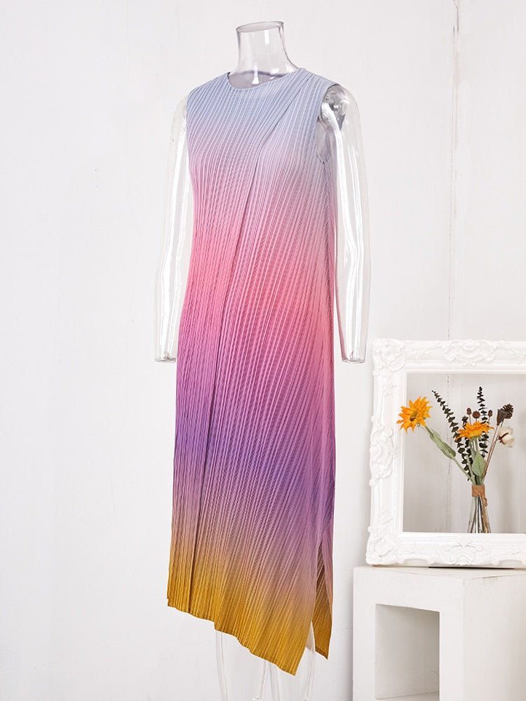 Gradient Pleated Dress