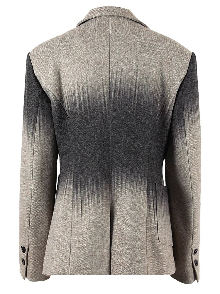 Gradient Print Woolen Blazer