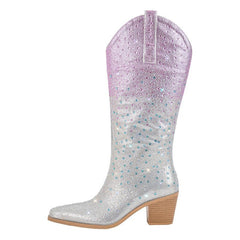 Gradient Rhinestone Cowboy Boots