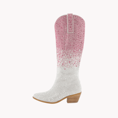 Gradient Rhinestone Cowboy Boots