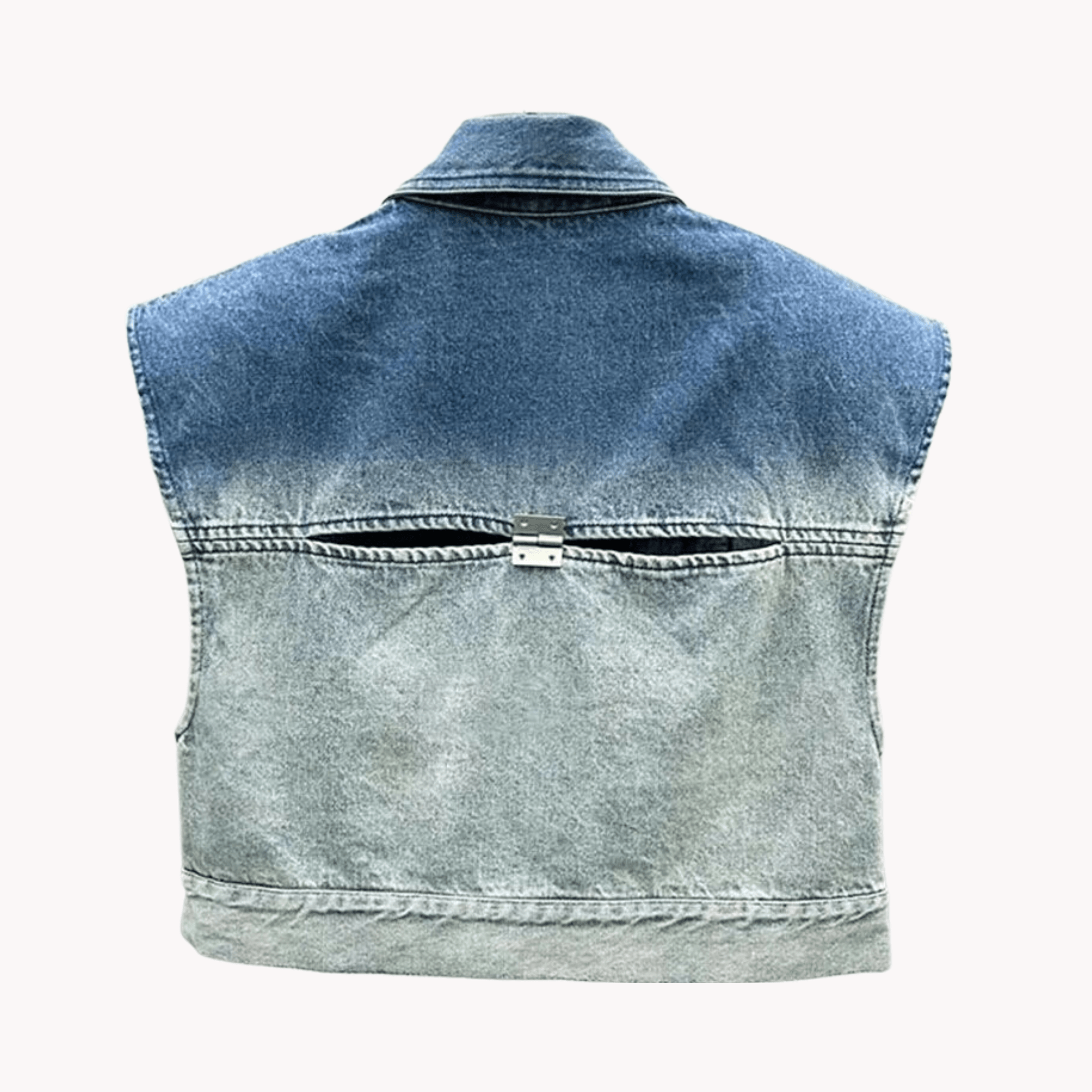 Gradient Sleeveless Denim Waistcoat