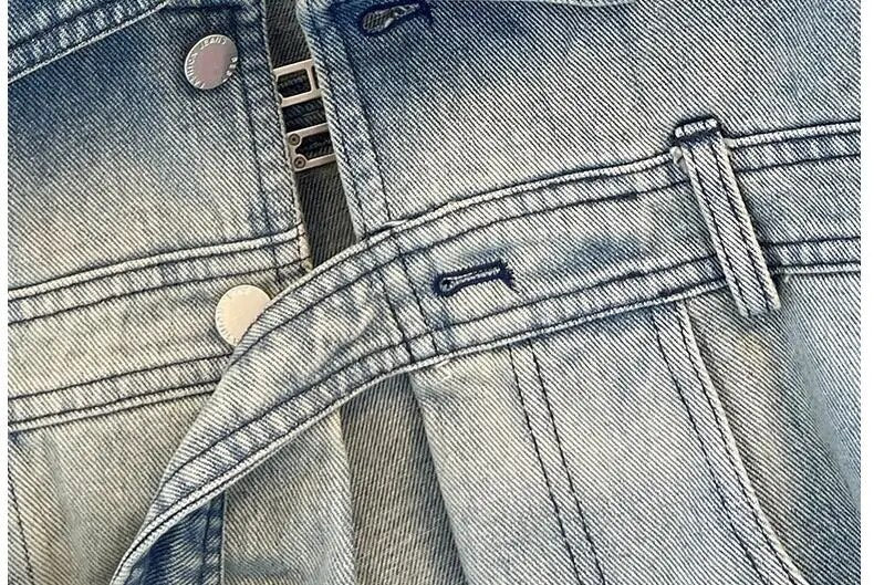 Gradient Sleeveless Denim Waistcoat