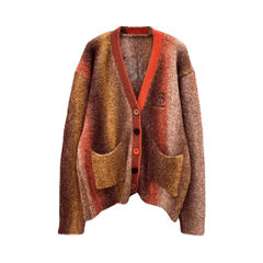 Gradient Stripes Knitted Cardigan