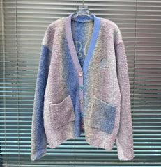 Gradient Stripes Knitted Cardigan
