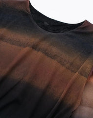 Gradient Tye Dye Mesh Dress