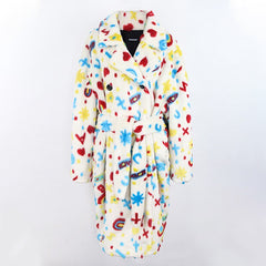 Graffiti Faux Fur Jacket