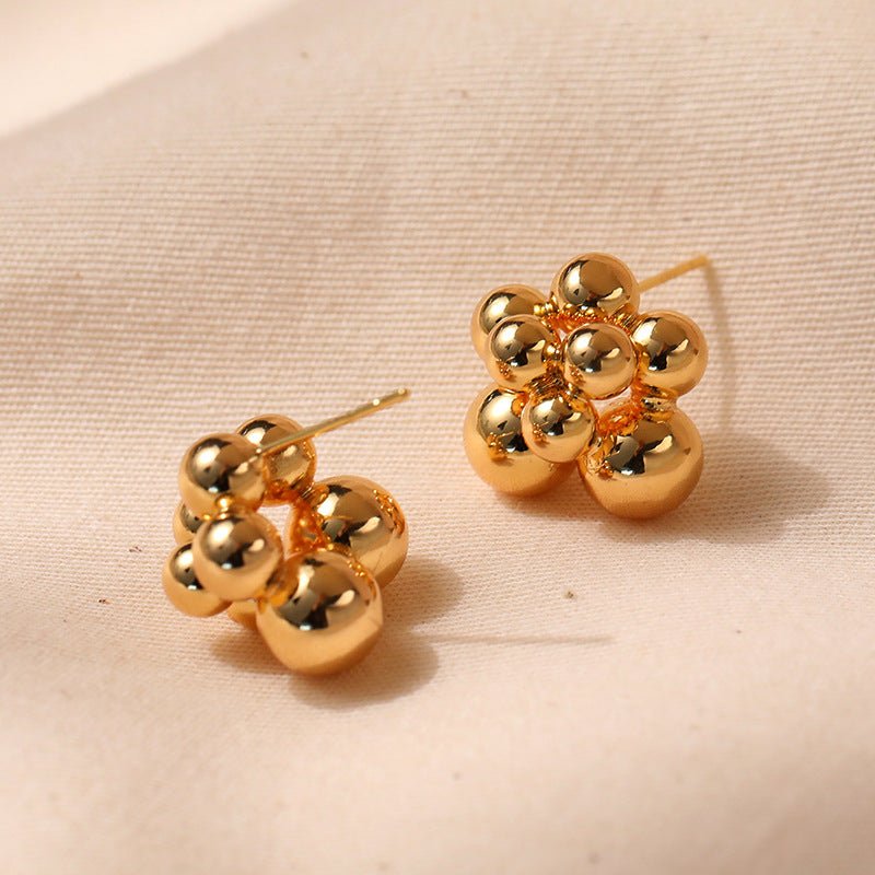 Grape Hollow Beads Stud Earrings