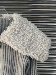 Gray Woolen Collar Knit Sweater