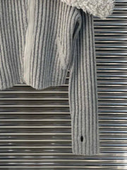 Gray Woolen Collar Knit Sweater