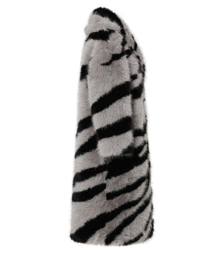 Gray Zebra Winter Coat