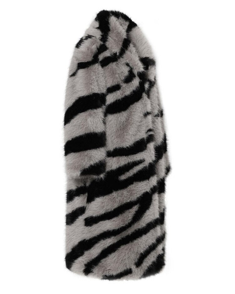 Gray Zebra Winter Coat