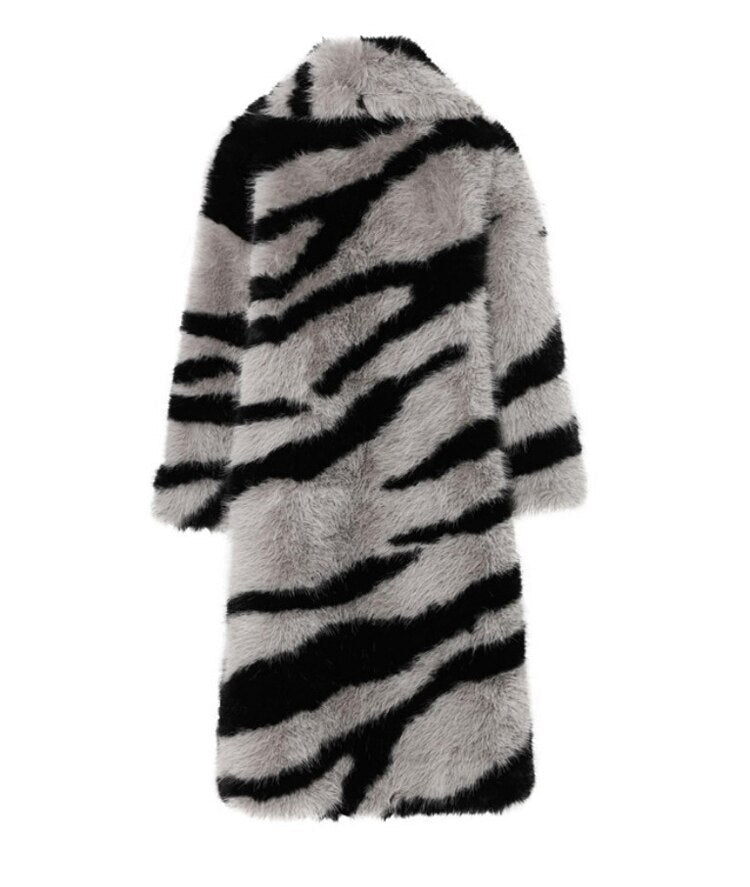 Gray Zebra Winter Coat