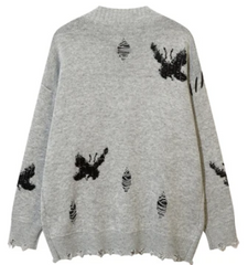 Butterflies Frayed Hem Knit Cardigan