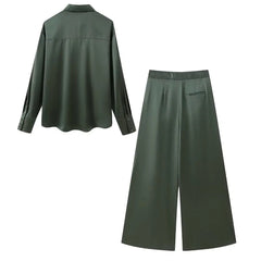 Green Classic Top and Pants Set