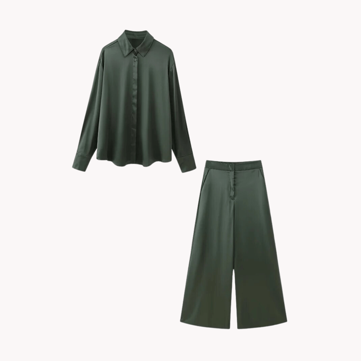 Green Classic Top and Pants Set