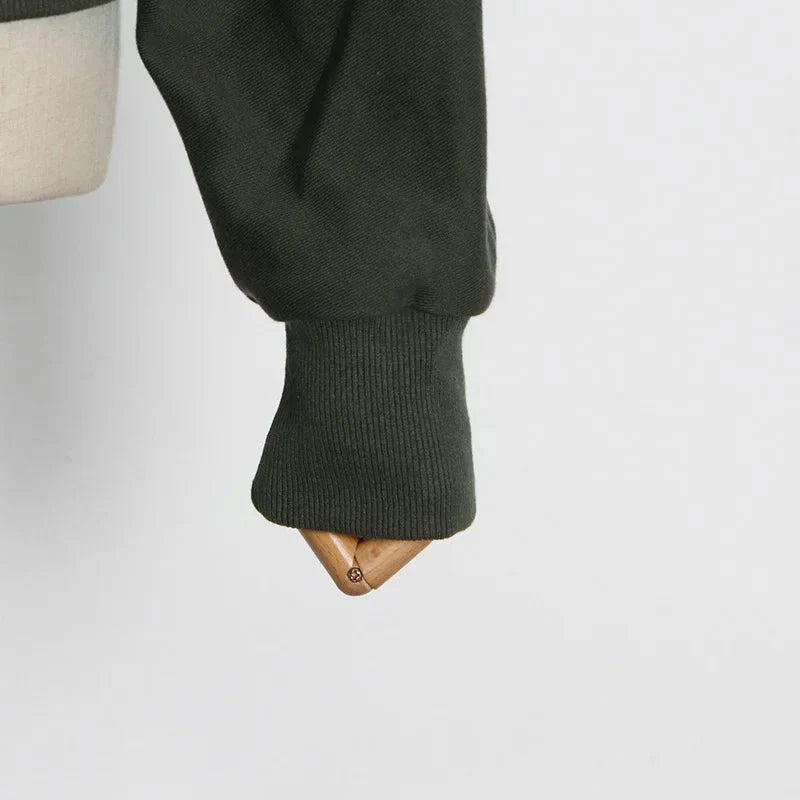 Green Gathered Waist Sweatshirt