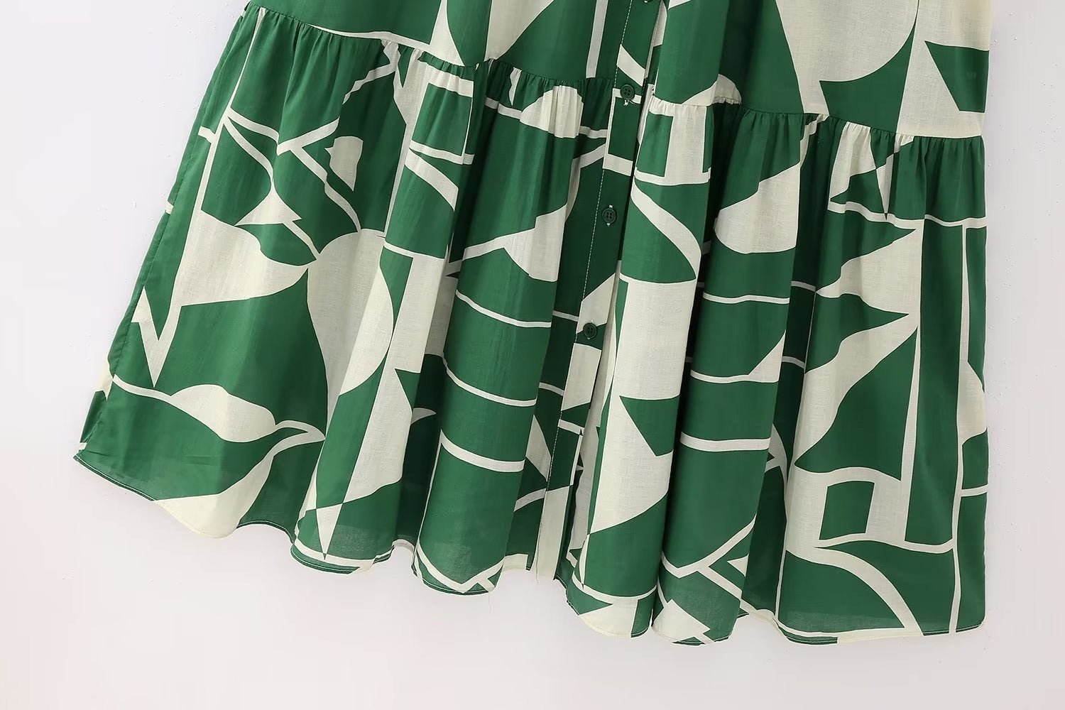 Green Geometric Midi Dress