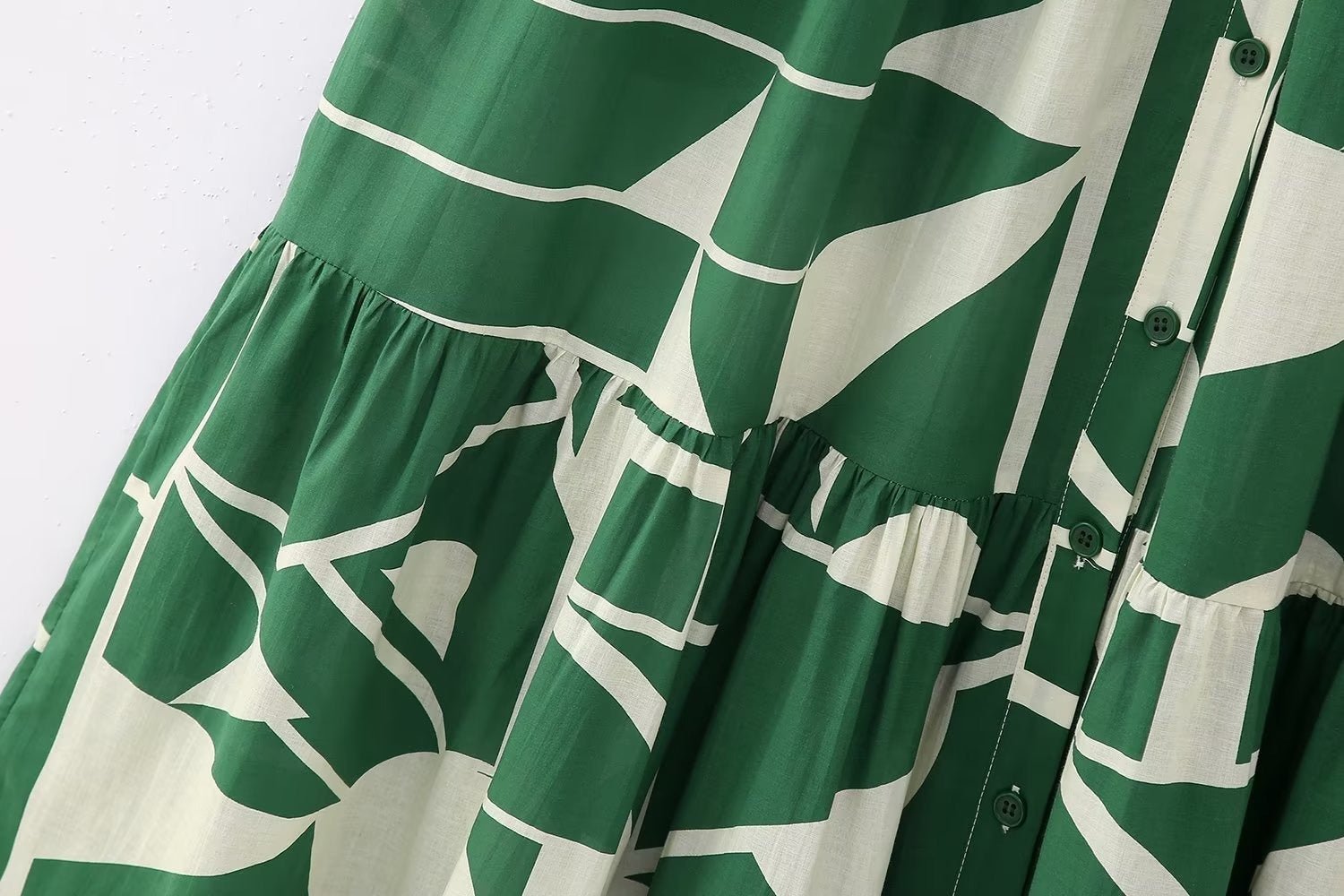 Green Geometric Midi Dress