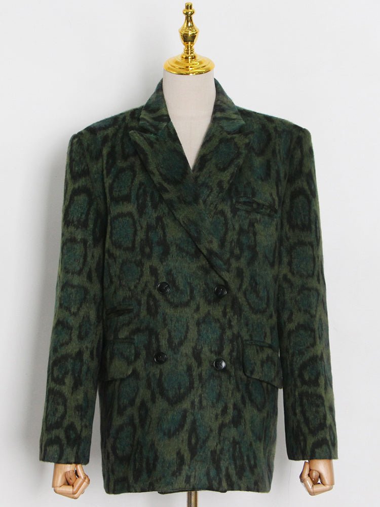 Green Leopard Blazer