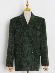 Green Leopard Blazer