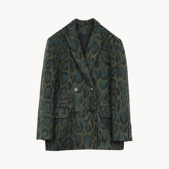 Green Leopard Blazer