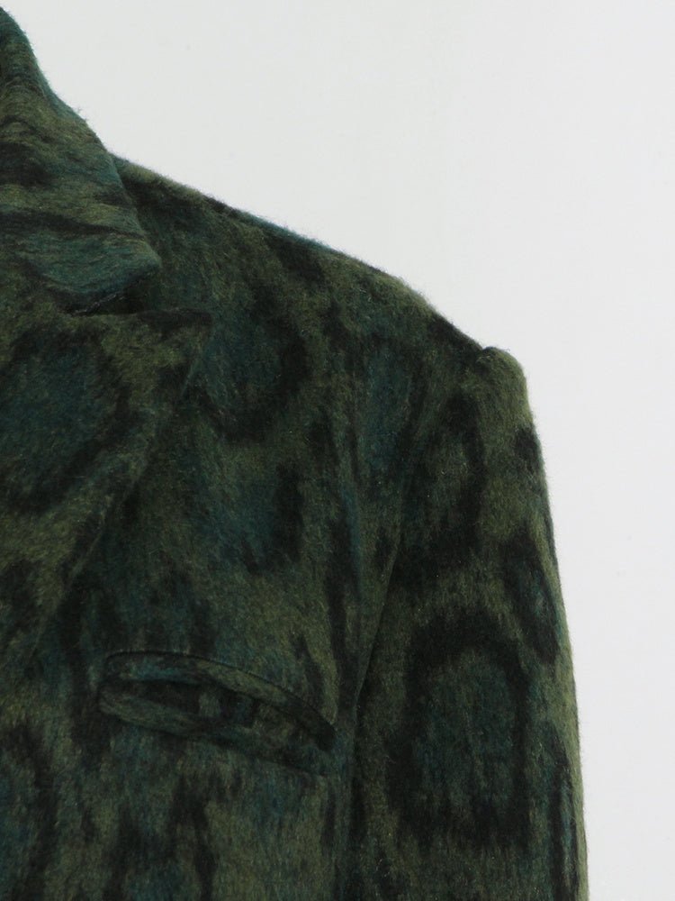 Green Leopard Blazer