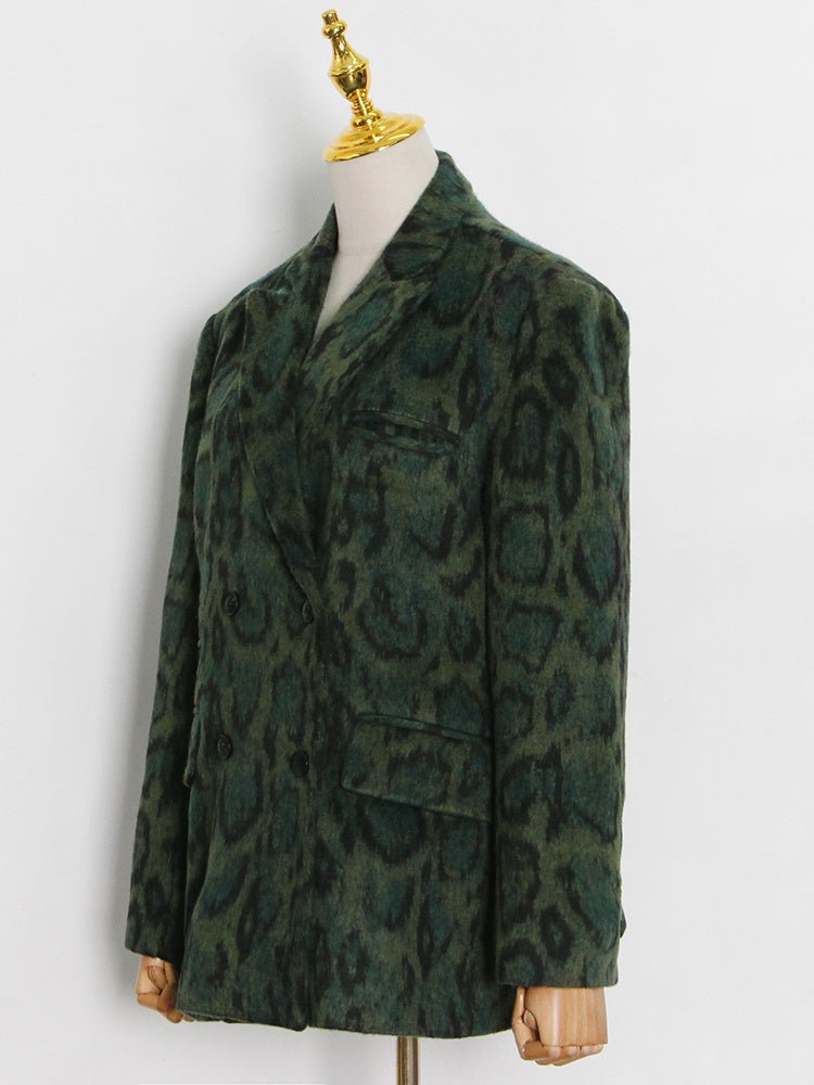 Green Leopard Blazer