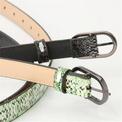 Green Python Faux Leather Belt