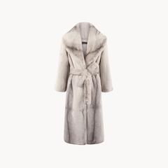 Grey Gradient Faux Fur Coat