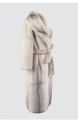 Grey Gradient Faux Fur Coat