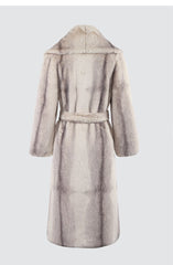 Grey Gradient Faux Fur Coat