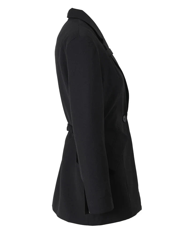 Hallow Out Waist Strapped Chest Blazer