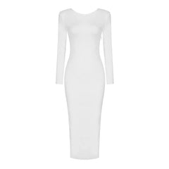 Halter Chain Backless Mid-calf Knit Dress