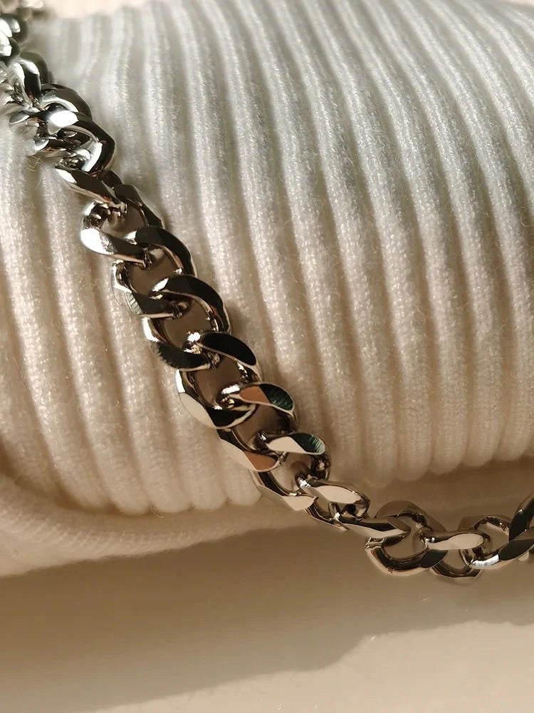 Halter Chain Backless Mid-calf Knit Dress