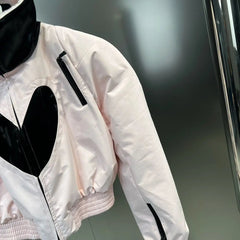 Hearts Stand Collar Padded Jacket