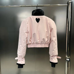 Hearts Stand Collar Padded Jacket