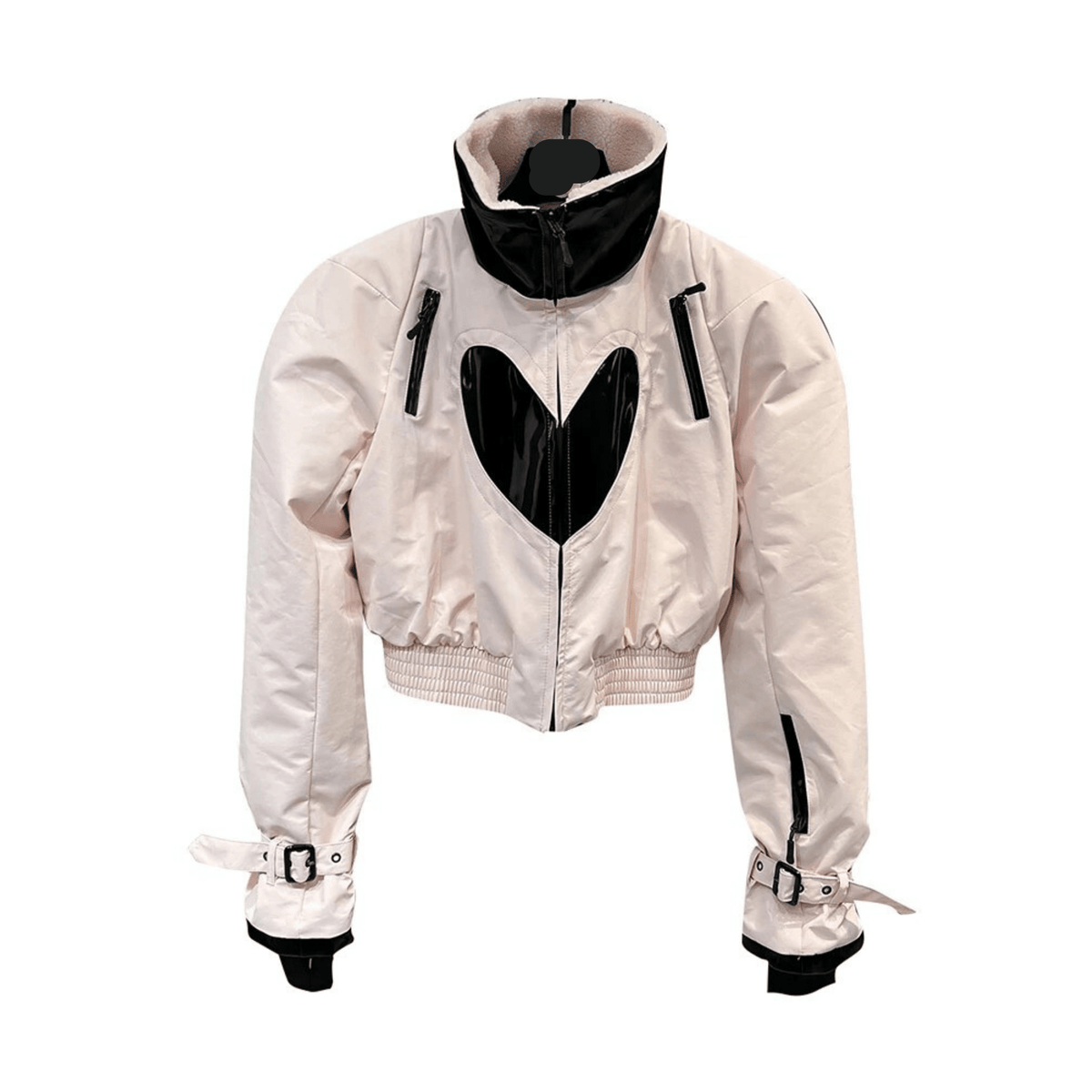 Hearts Stand Collar Padded Jacket