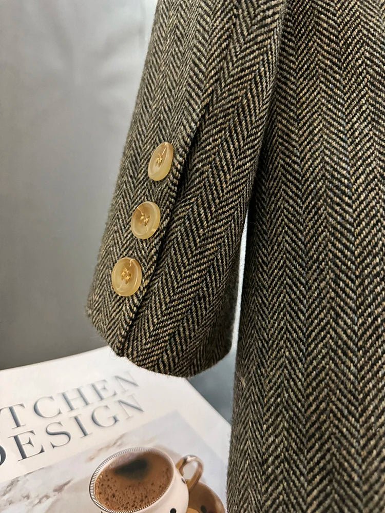 Herringbone Double Breasted Jacket