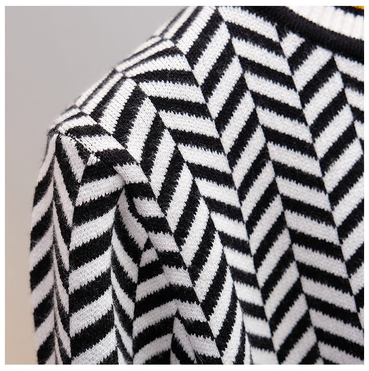 Herringbone Knitted Thick Sweater